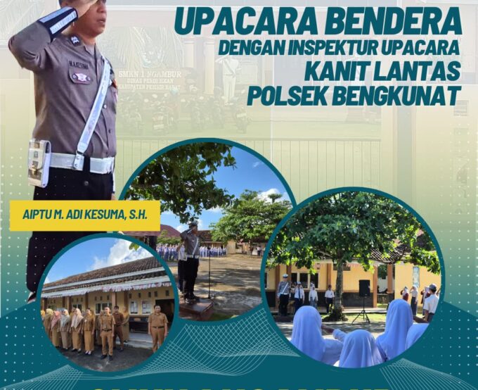 Upacara Hari Senin Bersama Anggota Polsek Bengkunat Sebagai Inspektur Upacara